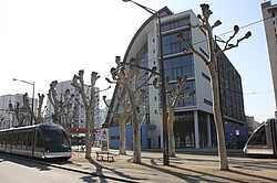 La résidence du Collège doctoral européen vue depuis le boulevard de la Victoire